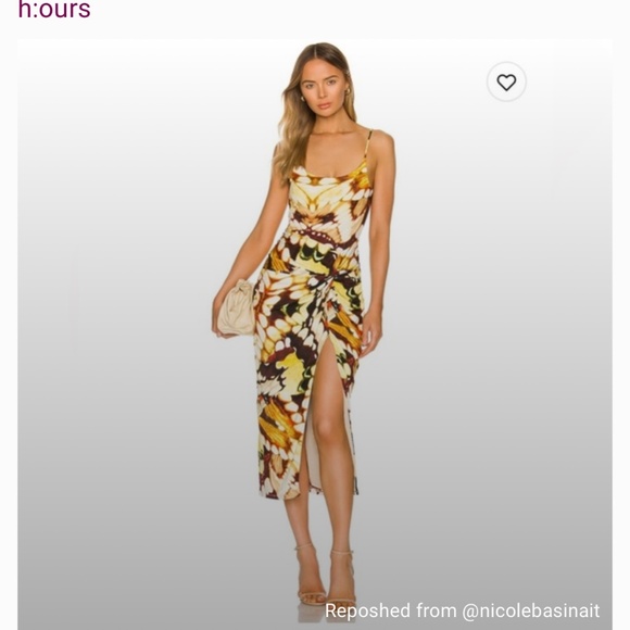 Inez midi dress in yellow butterfly - Picture 4 of 4